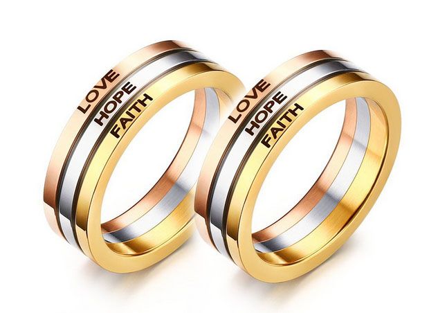 Gredzenu komplekts Ticība Cerība Mīlestība